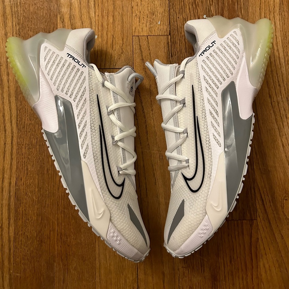 Nike Shoes Mens Force Zoom Trout 8 Turf White Grey Baseball DJ6522-100 Size 12